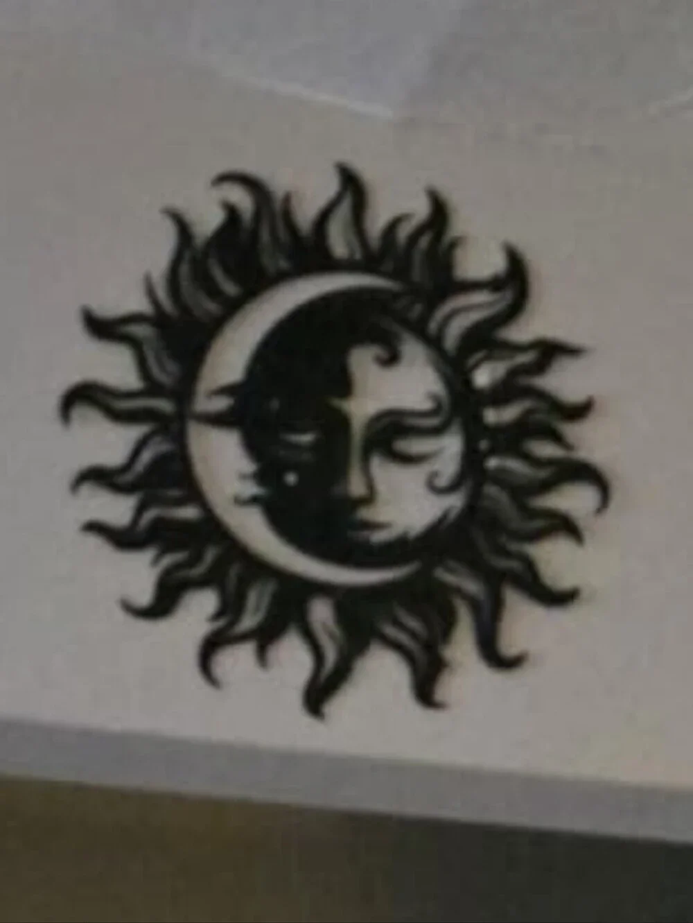 Black Sun and Moon Metal Wall Art - Elegant Celestial Home Decor 8inches